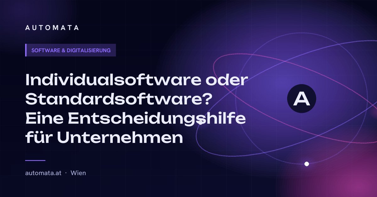 Individualsoftware oder Standardsoftware? Eine Entscheidungshilfe für Unternehmen