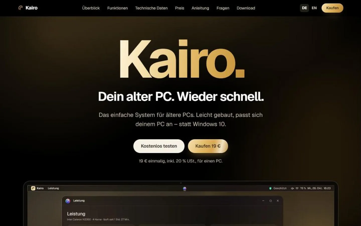 Kairo OS – Ansicht der App