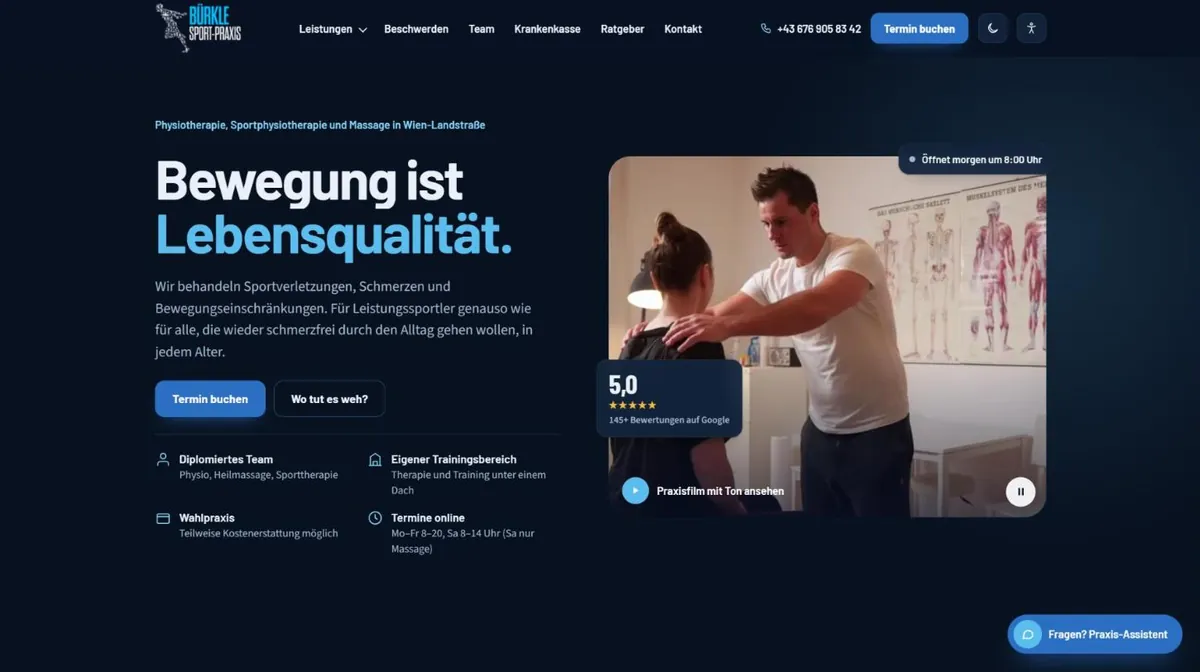 Nachher (in Arbeit): BÜRKLE Sport-Praxis