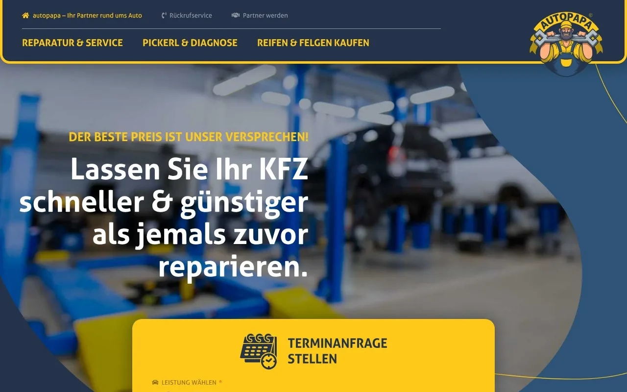 Website autopapa – Startseite