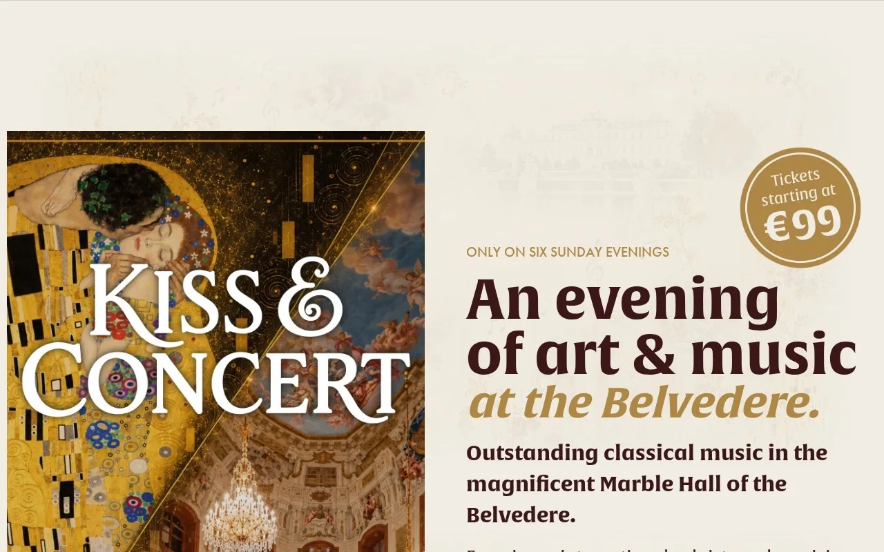 Website Belvedere Concerts – Startseite