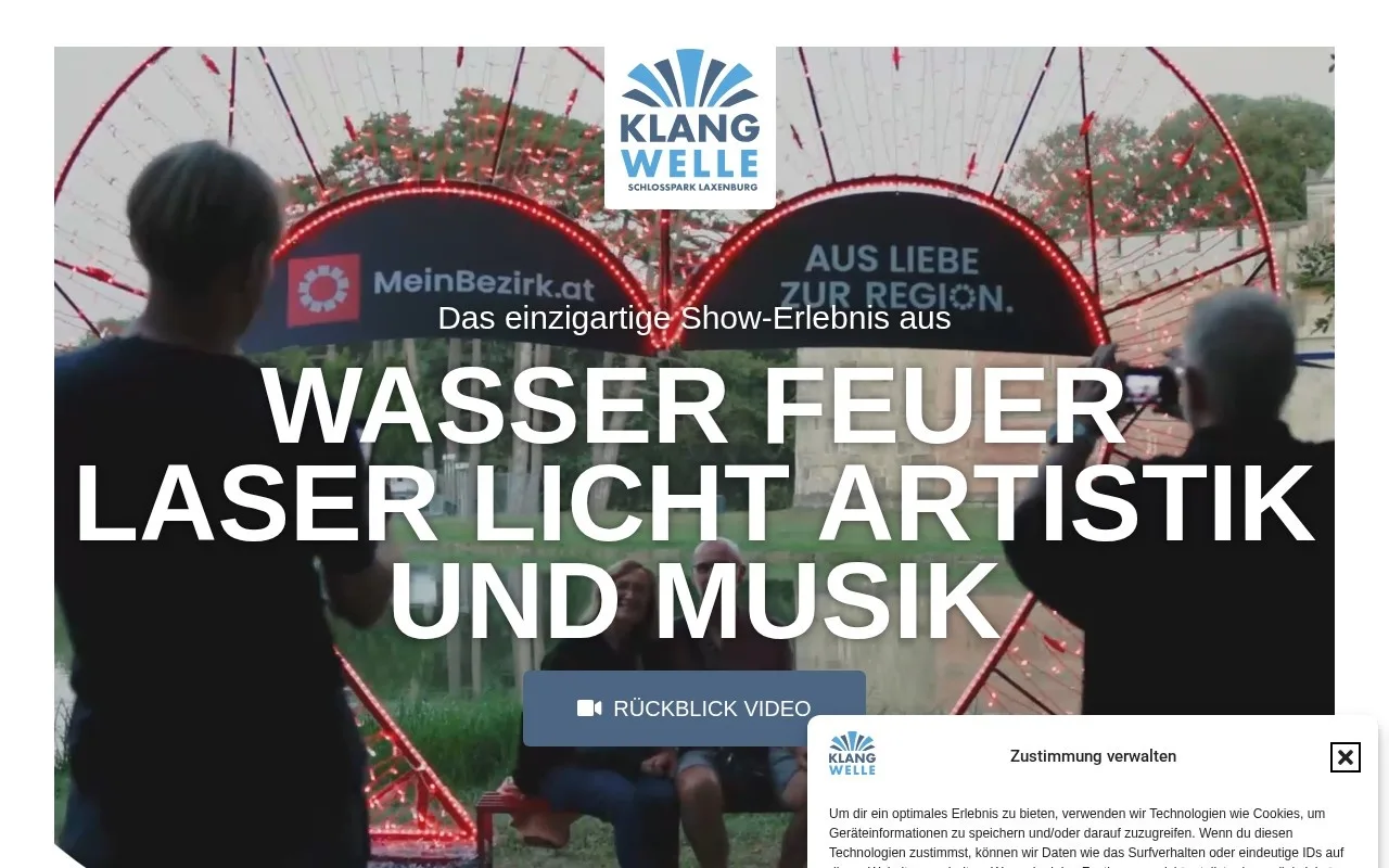 Website Klangwelle Laxenburg – Startseite