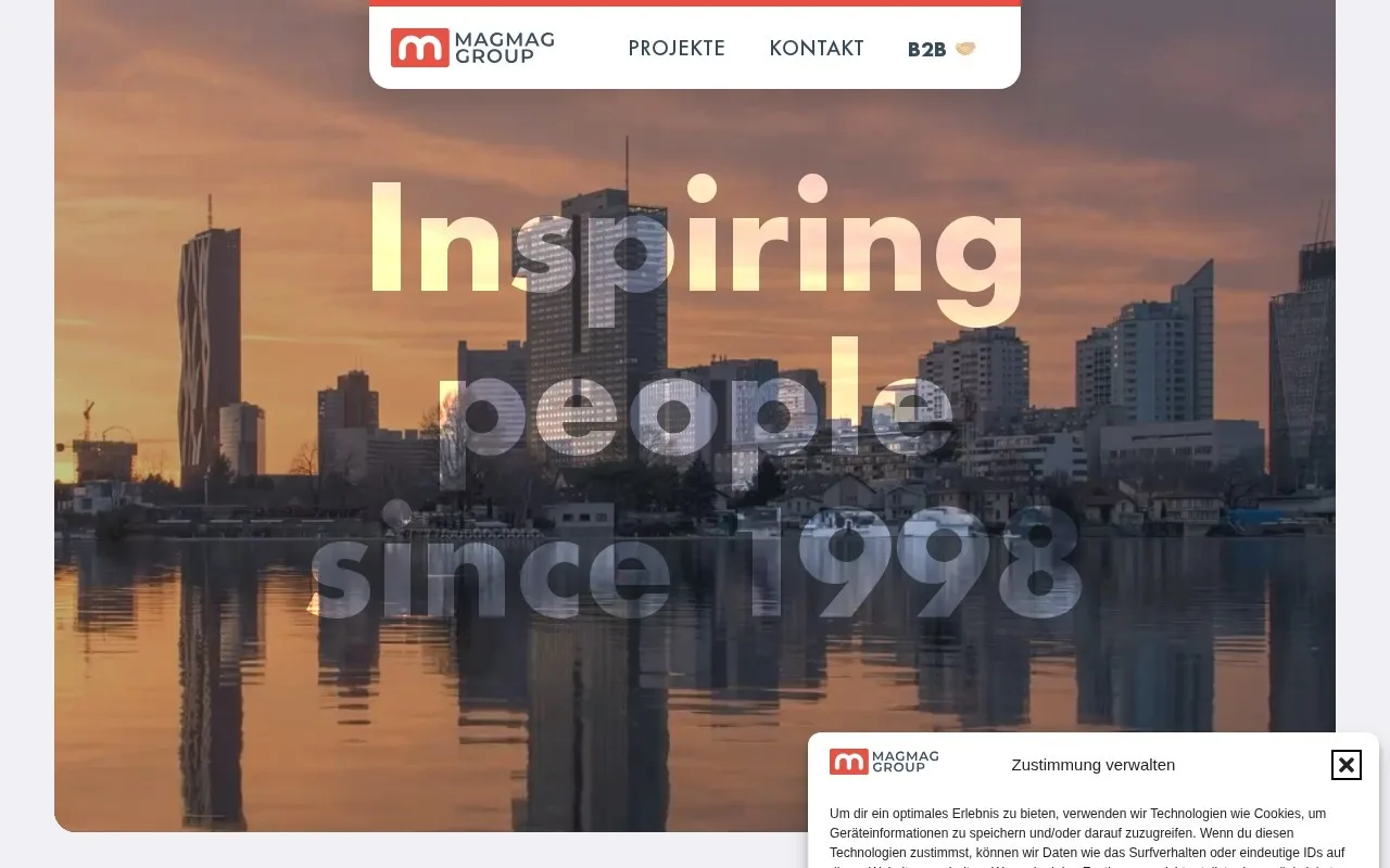 Website MAGMAG Events – Startseite